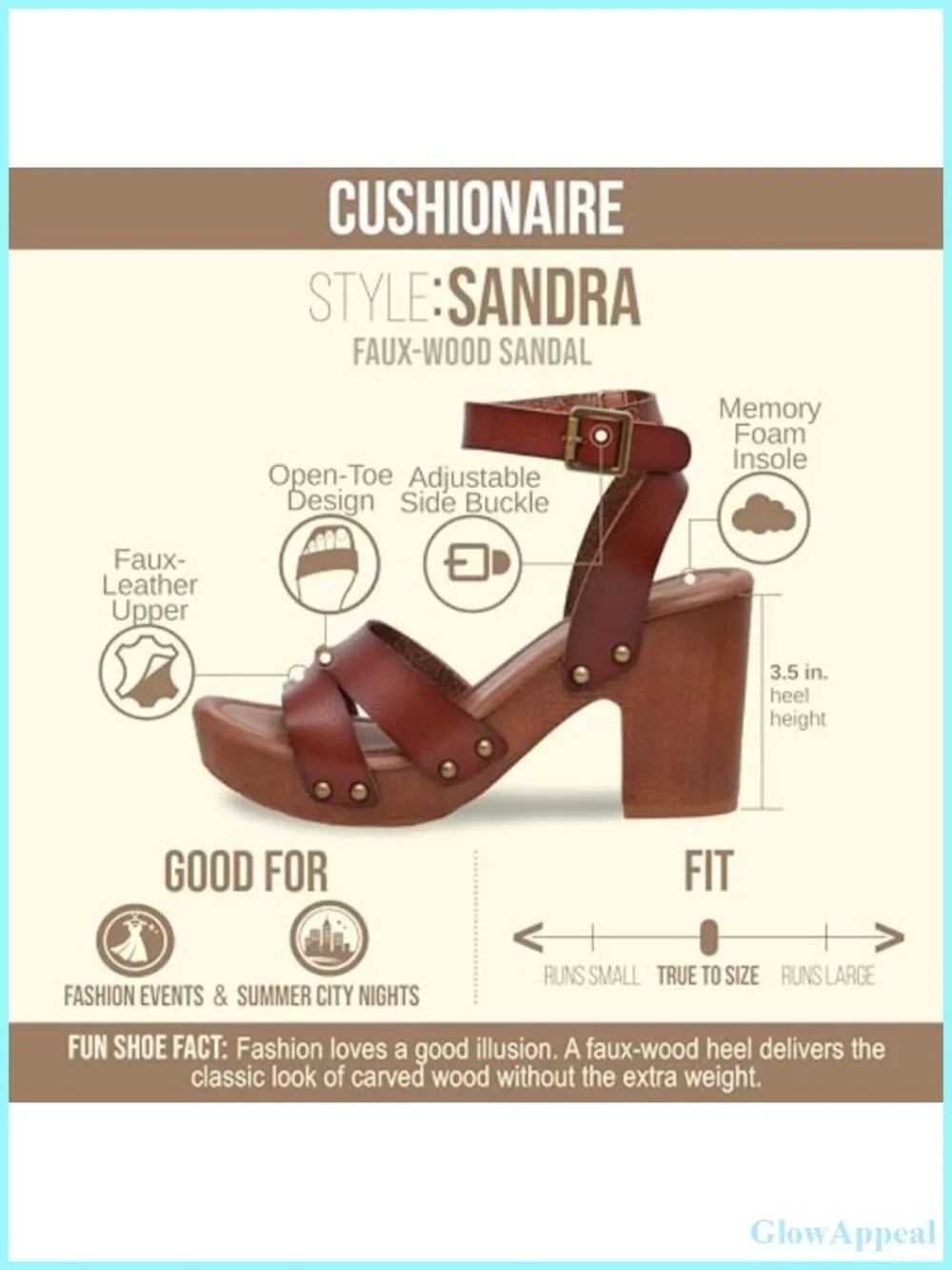 Women's Faux Wood Block Heel Platform Sandals with Studded Straps